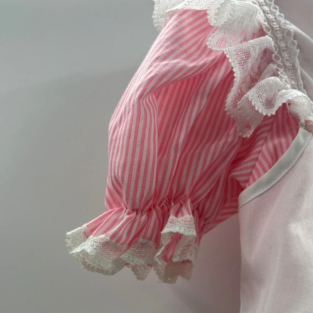 Bryan Little Girls Vintage Pink and White Lace Dress Size 4 - Picture 5 of 7